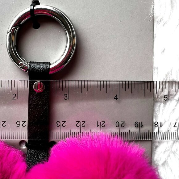NWT ZARA HEART KEYRING BAG CHARM FUR *Hot Pink *Purple *Pink - Picture 6 of 10
